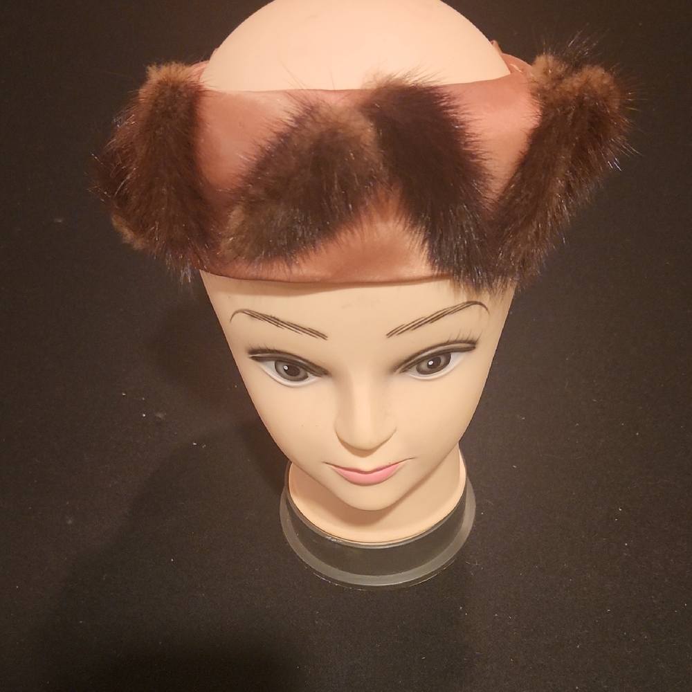 Vintage Brown Fur Hair Accessory